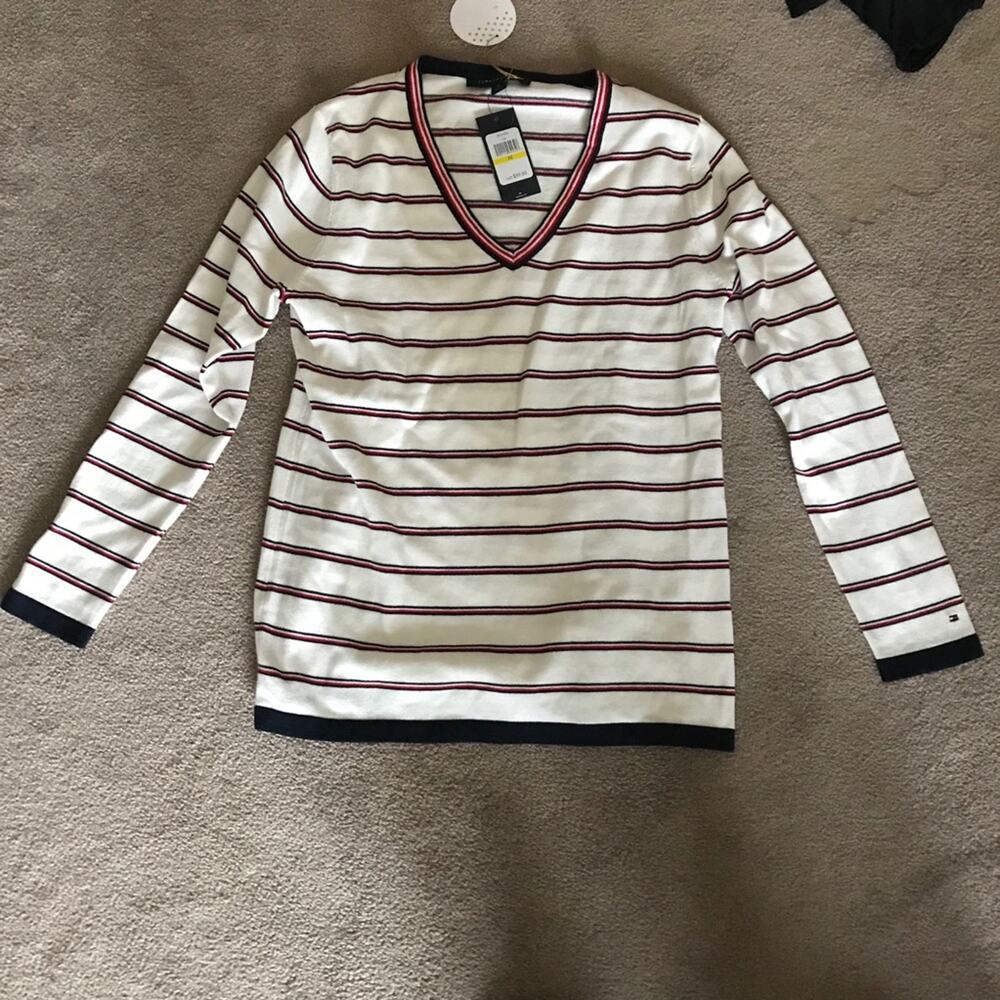 Tommy Hilfiger red white & blue sweater NWOT size M